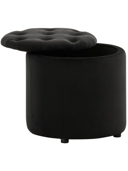 Banqueta de veludo Pantin, preto
