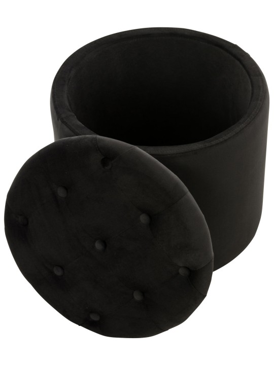 Banqueta de veludo Pantin, preto