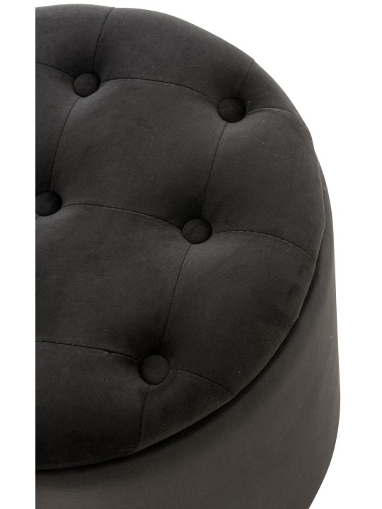 Banqueta de veludo Pantin, preto