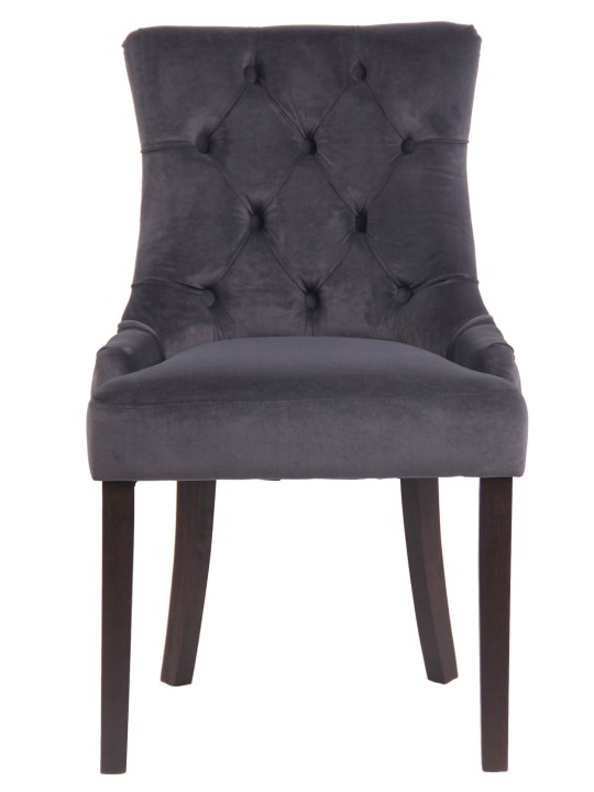 Cadeira da sala de jantar Aberdeen veludo antigo, cinza escuro