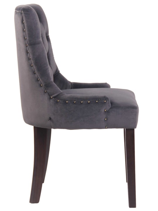 Cadeira da sala de jantar Aberdeen veludo antigo, cinza escuro