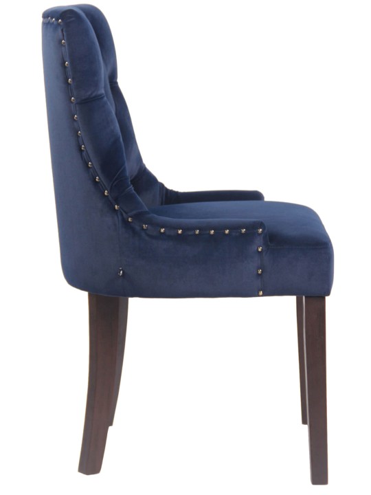 Cadeira da sala de jantar Aberdeen veludo antigo, azul
