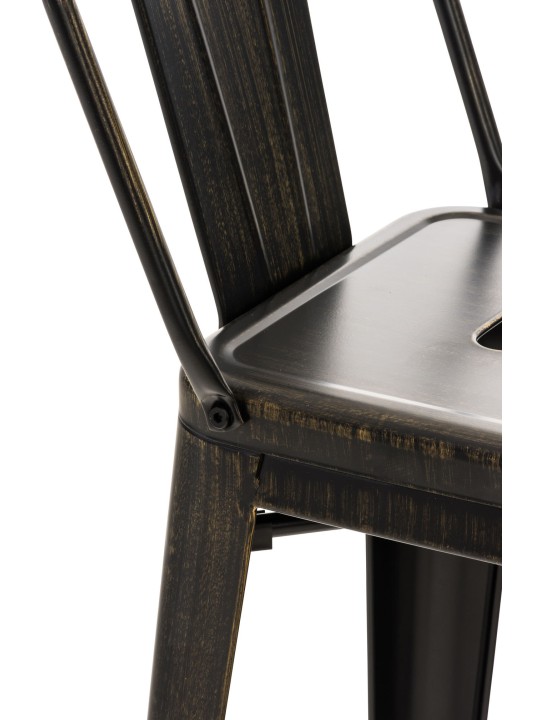 Conjunto de 2 bancos altos Mason, preto-dourado