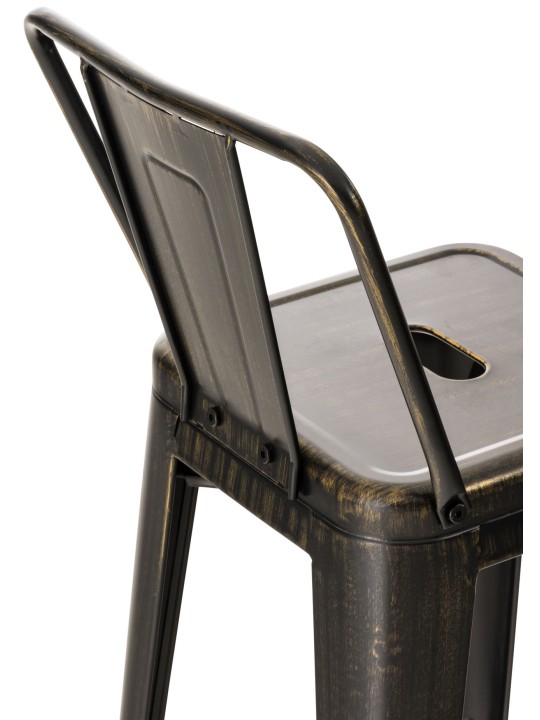 Conjunto de 2 bancos altos Mason, preto-dourado