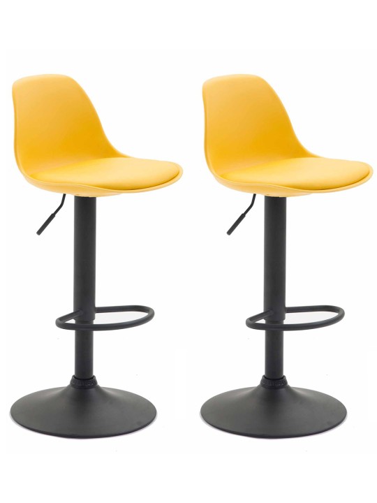 Conjunto de 2 bancos altos Kiel plástico, amarelo