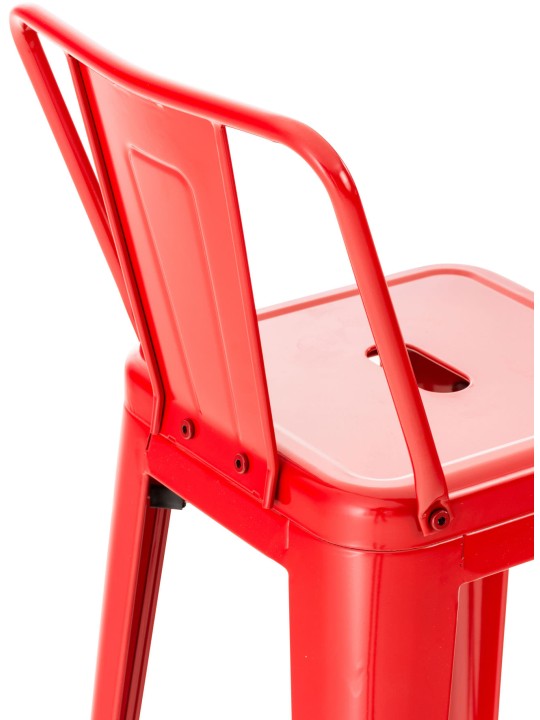 Conjunto de 4 bancos de bar Mason, vermelho