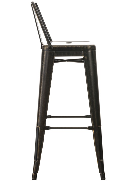 Conjunto de 4 bancos de bar Mason, preto-dourado