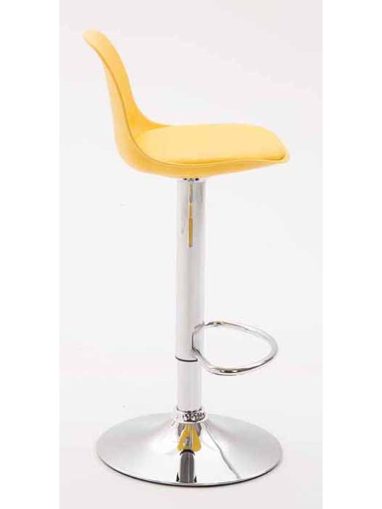Conjunto de 2 bancos altos Kiel plástico cromado, amarelo