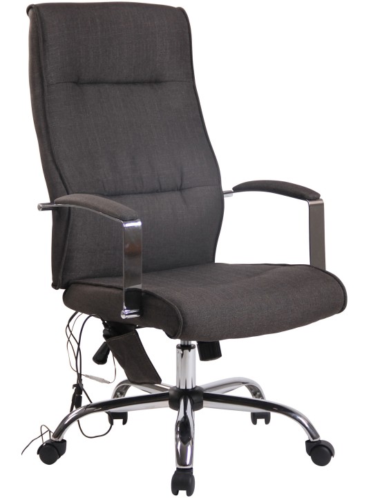 Cadeira de escritório tecido Portland com função de massagem, cinza escuro