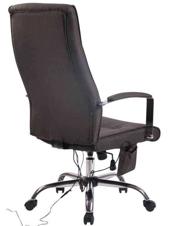 Cadeira de escritório tecido Portland com função de massagem, cinza escuro