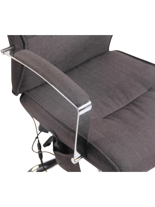 Cadeira de escritório tecido Portland com função de massagem, cinza escuro