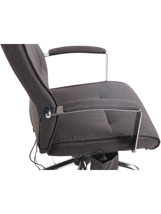 Cadeira de escritório tecido Portland com função de massagem, cinza escuro