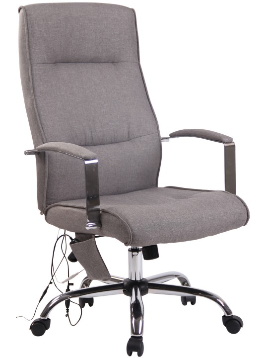 Cadeira de escritório tecido Portland com função de massagem, cinza