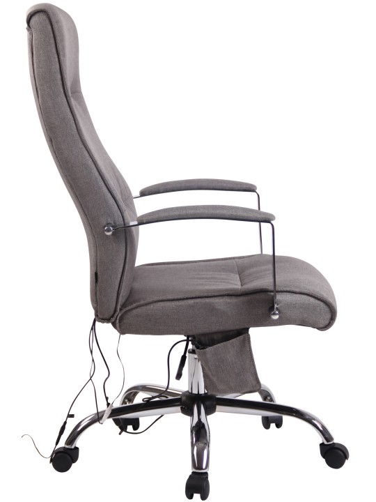 Cadeira de escritório tecido Portland com função de massagem, cinza