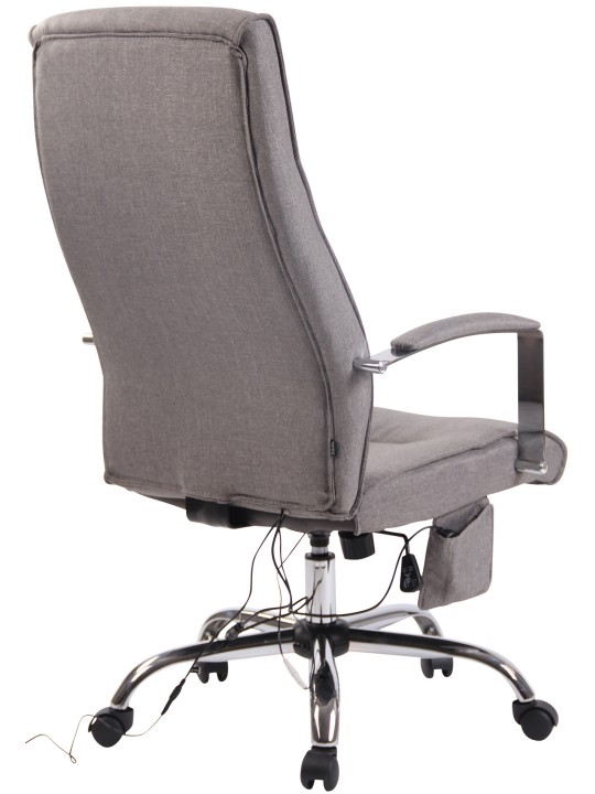 Cadeira de escritório tecido Portland com função de massagem, cinza