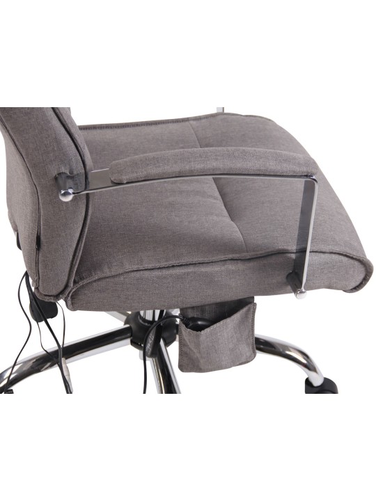 Cadeira de escritório tecido Portland com função de massagem, cinza