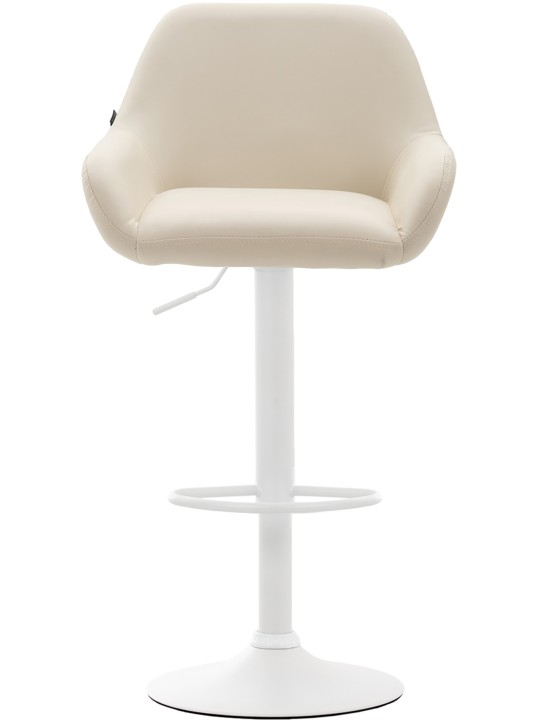 Banqueta alta Braga couro sintético, creme
