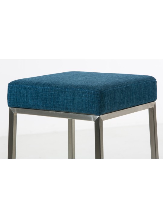 Conjunto de 2 bancos altos Montreal 85 tecido aço inox, azul