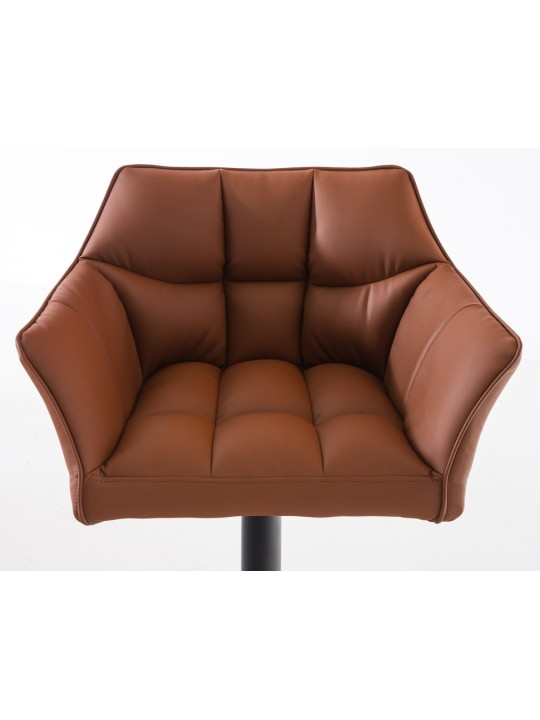 Conjunto de 2 bancos altos em pele sintética Damaso, castanho claro