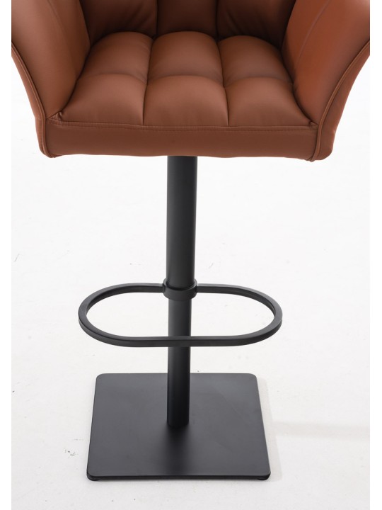 Conjunto de 2 bancos altos em pele sintética Damaso, castanho claro