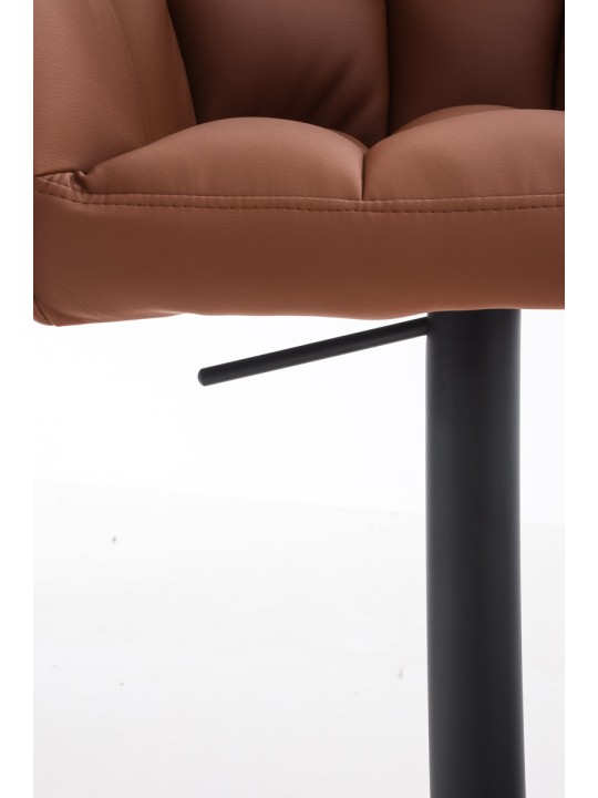 Conjunto de 2 bancos altos em pele sintética Damaso, castanho claro