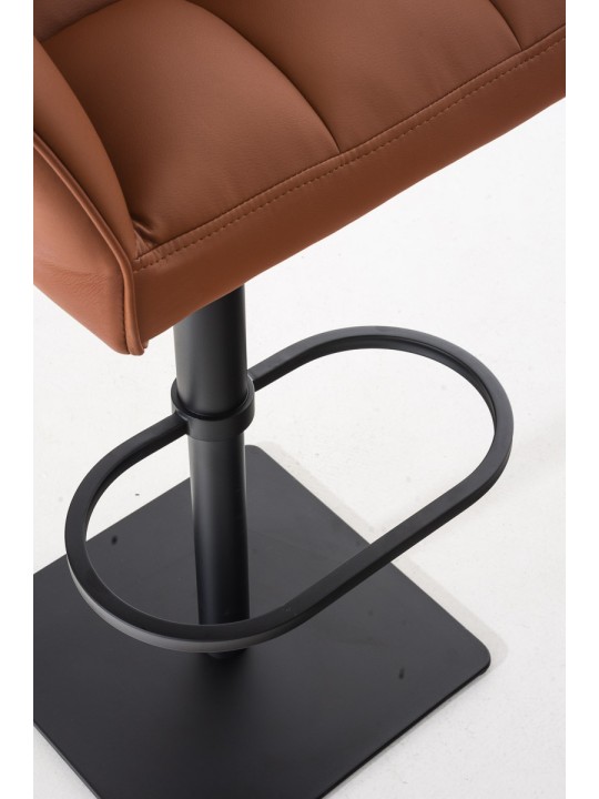 Conjunto de 2 bancos altos em pele sintética Damaso, castanho claro