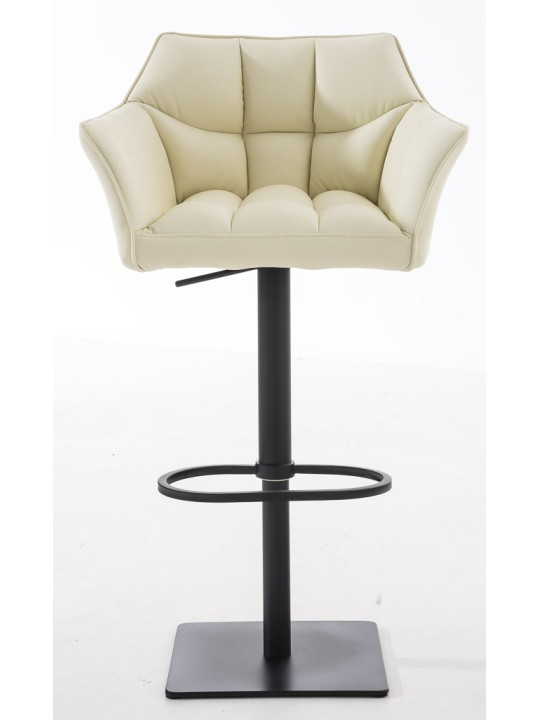 Conjunto de 2 bancos altos em pele sintética Damaso, creme