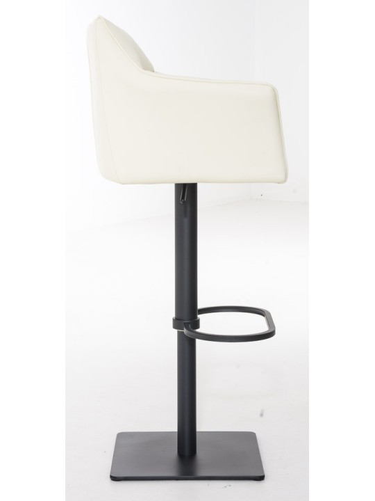 Conjunto de 2 bancos altos em pele sintética Damaso, creme