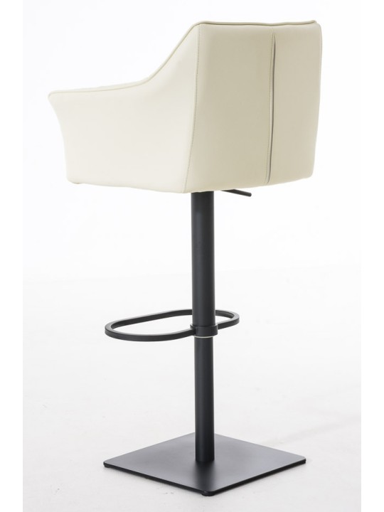 Conjunto de 2 bancos altos em pele sintética Damaso, creme