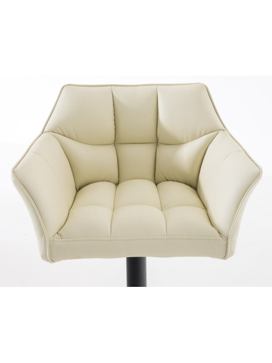 Conjunto de 2 bancos altos em pele sintética Damaso, creme