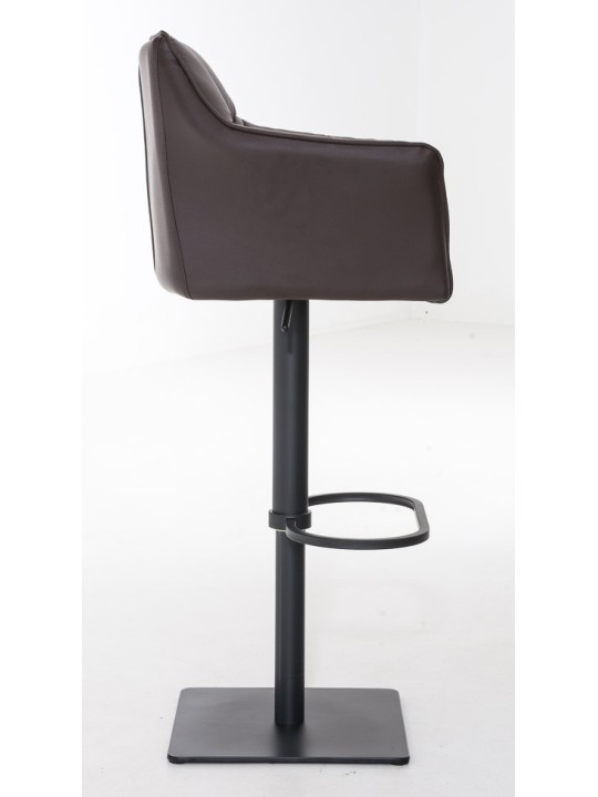 Conjunto de 2 bancos altos em pele sintética Damaso, castanho