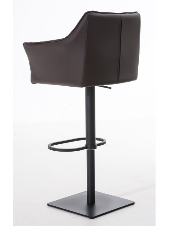 Conjunto de 2 bancos altos em pele sintética Damaso, castanho