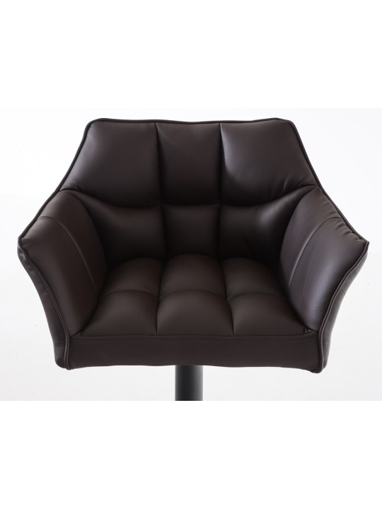 Conjunto de 2 bancos altos em pele sintética Damaso, castanho