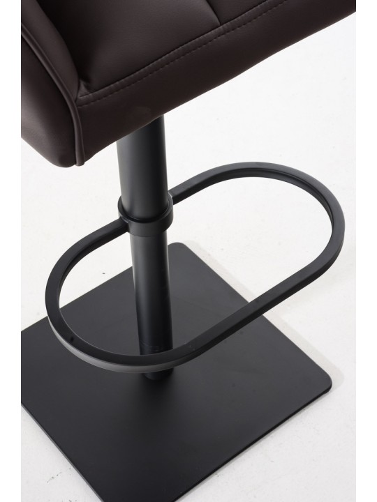 Conjunto de 2 bancos altos em pele sintética Damaso, castanho