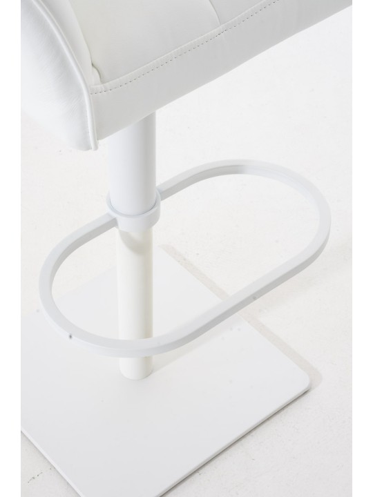 Conjunto de 2 bancos altos em pele sintética Damaso, branco