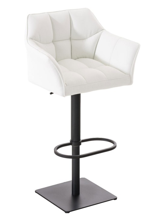 Conjunto de 2 bancos altos em pele sintética Damaso, branco