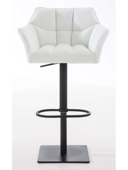 Conjunto de 2 bancos altos em pele sintética Damaso, branco