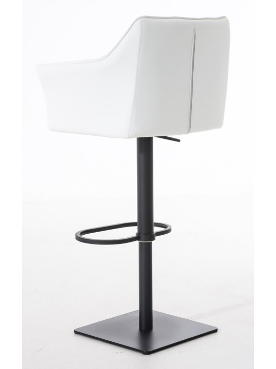 Conjunto de 2 bancos altos em pele sintética Damaso, branco