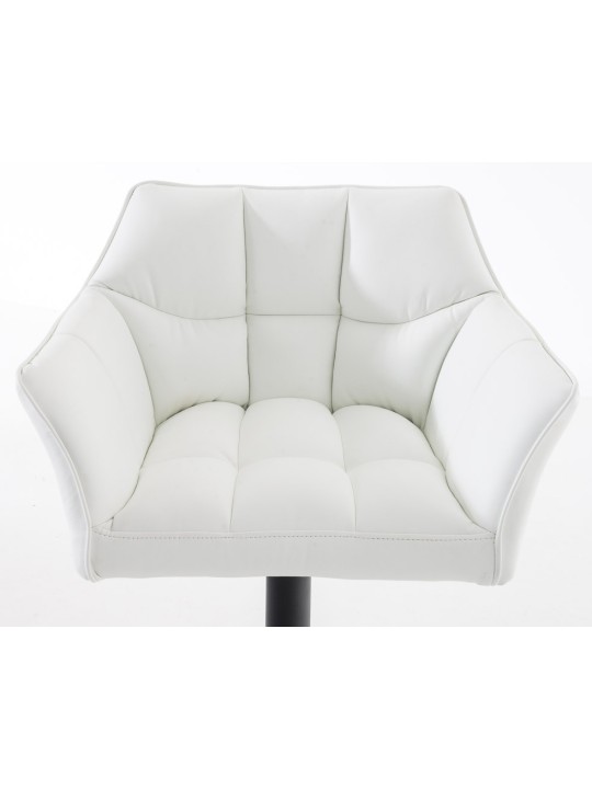 Conjunto de 2 bancos altos em pele sintética Damaso, branco