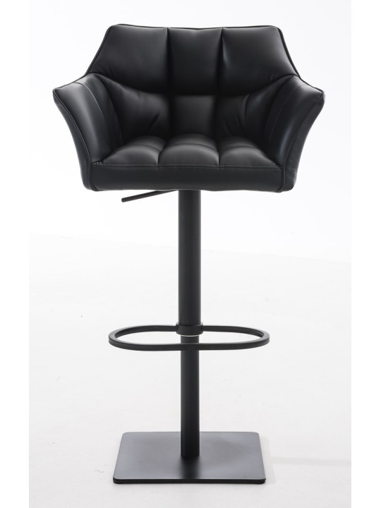 Conjunto de 2 bancos altos em pele sintética Damaso, preto Conjunto de 2 bancos altos em pele sintética Damaso, preto