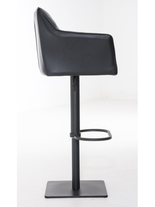 Conjunto de 2 bancos altos em pele sintética Damaso, preto Conjunto de 2 bancos altos em pele sintética Damaso, preto