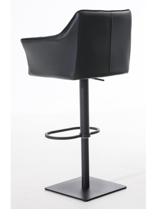 Conjunto de 2 bancos altos em pele sintética Damaso, preto Conjunto de 2 bancos altos em pele sintética Damaso, preto