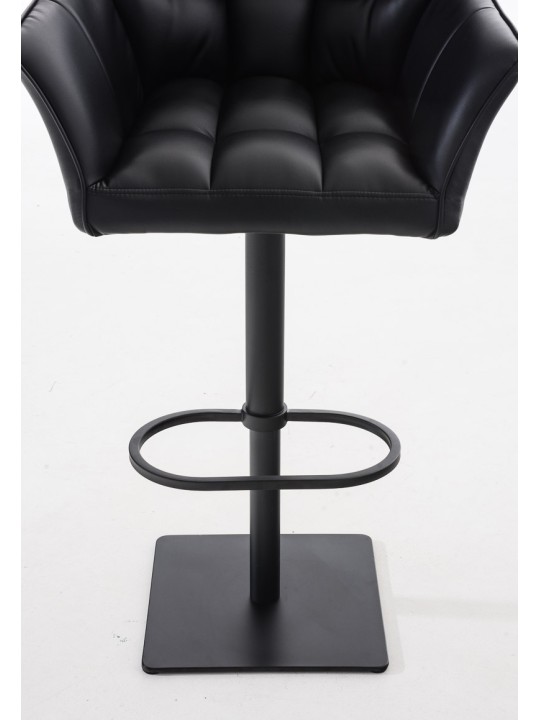 Conjunto de 2 bancos altos em pele sintética Damaso, preto Conjunto de 2 bancos altos em pele sintética Damaso, preto