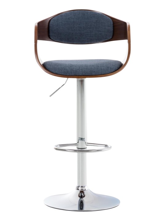 Conjunto de 2 bancos altos em tecido Kingston C, nogueira/azul Conjunto de 2 bancos altos em tecido Kingston C, nogueira/azul