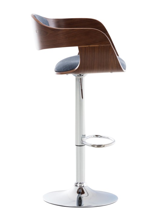 Conjunto de 2 bancos altos em tecido Kingston C, nogueira/azul Conjunto de 2 bancos altos em tecido Kingston C, nogueira/azul