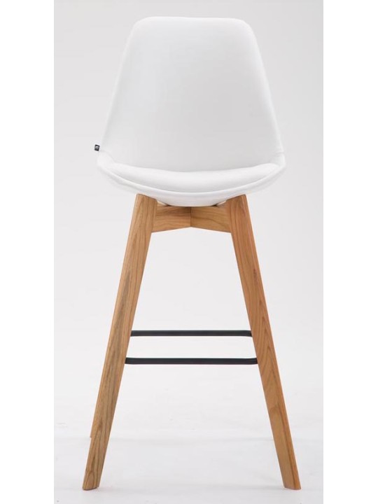 Conjunto de 2 bancos altos Metz em pele sintética natural, branco