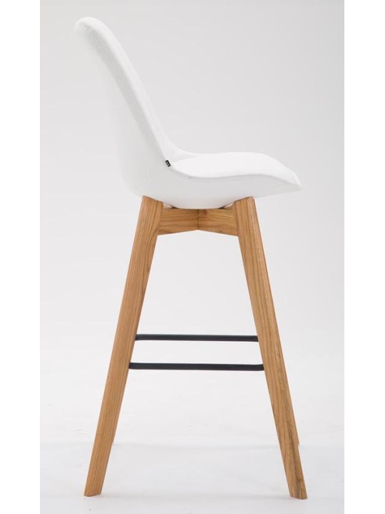 Conjunto de 2 bancos altos Metz em pele sintética natural, branco