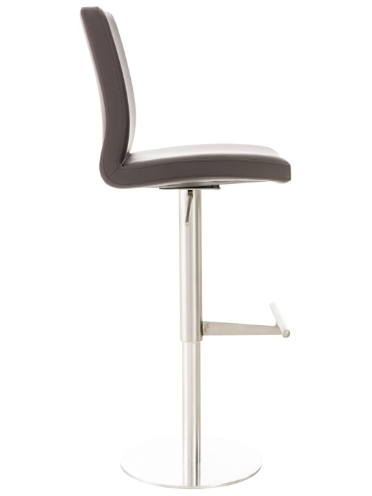 Conjunto de 2 bancos altos Cadiz em pele sintética aço inoxidável, castanho