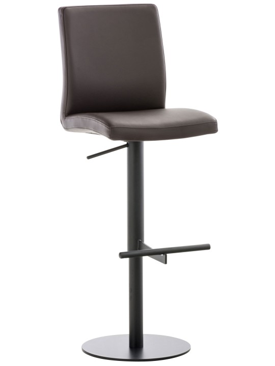 Conjunto de 2 bancos altos em pele sintética Cádiz, castanho