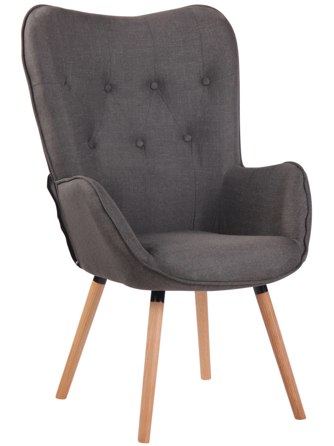 Espreguiçadeira Ashford tecido natural, cinza escuro